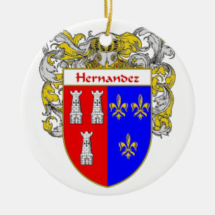 Hernandez Coat of Arms/Family Crest Ceramic Ornament
