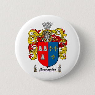 HERNANDEZ FAMILY CREST -  HERNANDEZ COAT OF ARMS 6 CM ROUND BADGE