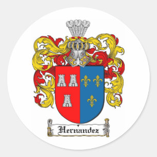 HERNANDEZ FAMILY CREST -  HERNANDEZ COAT OF ARMS CLASSIC ROUND STICKER