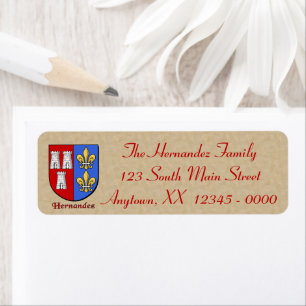Hernandez Heraldic Shield Return Address Label
