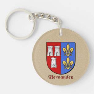 Hernandez Historical Shield with Flag of Mexico Key Ring