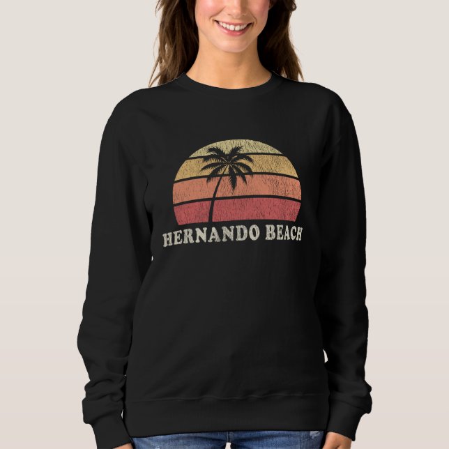 Hernando Beach FL Vintage 70s Retro Throwback Sweatshirt (Front)