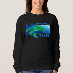 Hernando Beach Florida Swimming Sea Turtle Sweatshirt