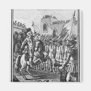 Hernando Cortes Reviewing his Troops Magnet