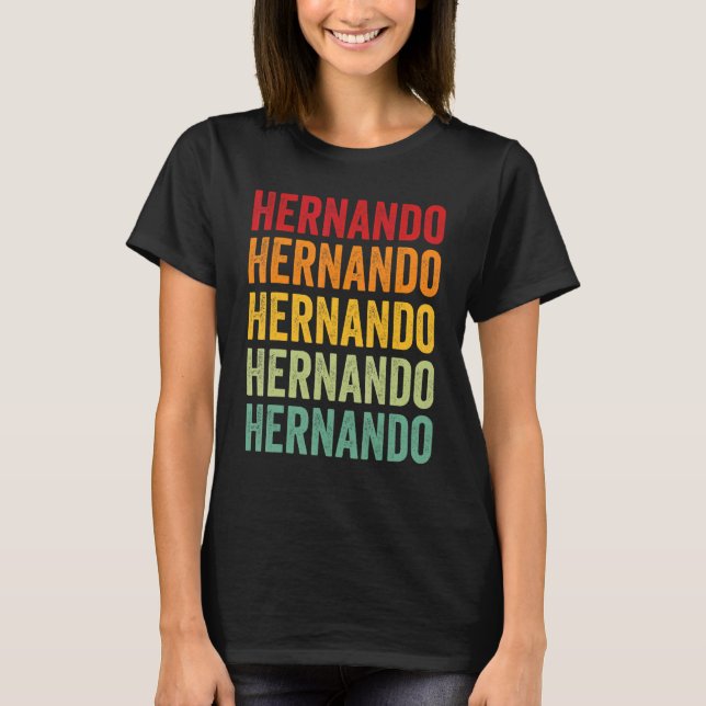 Hernando County Florida Rainbow Text Design T-Shirt (Front)