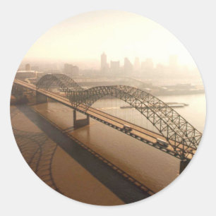 Hernando de Soto Bridge in Memphis Classic Round Sticker