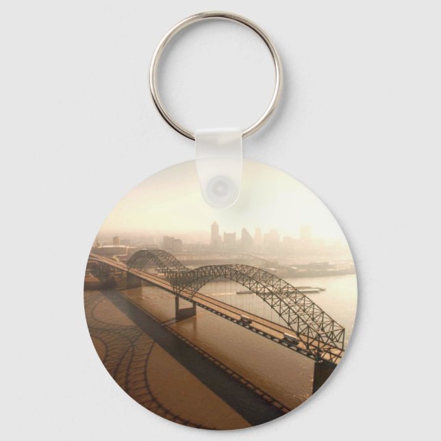 Hernando de Soto Bridge in Memphis Key Ring (Front)