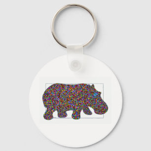Hernando Stained Glass Hippo Key Chain