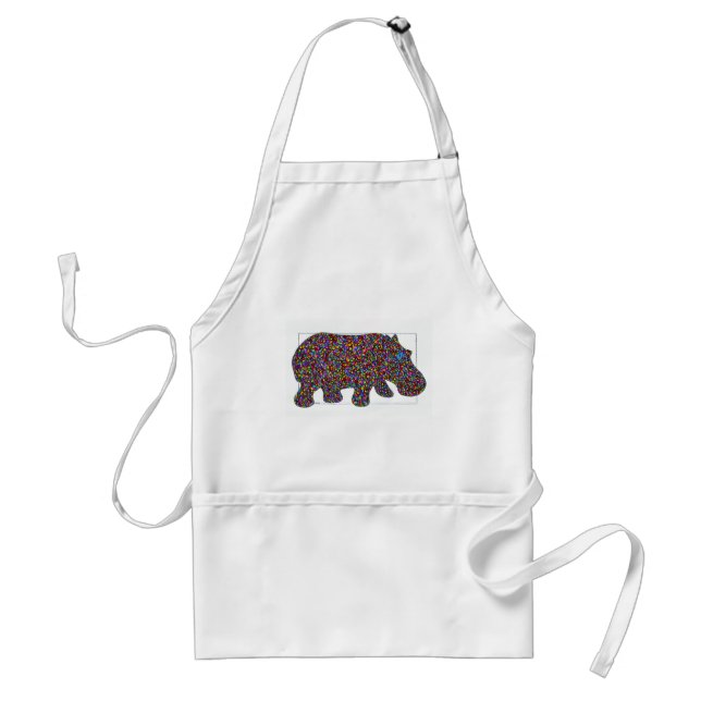 Hernando Stained Glass Hippo Standard Apron (Front)