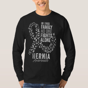 Hernia Awareness Month Butterflies White Ribbon T-Shirt