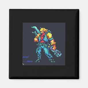 Hero ( 90's Retro Video Game Pixel Style Art)  Magnet