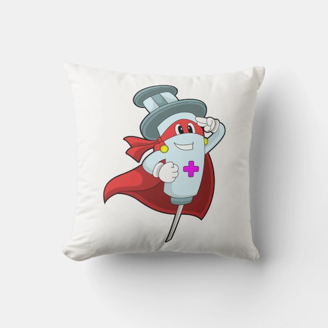 Hero as Nurse with Syringe Cushion (Front)