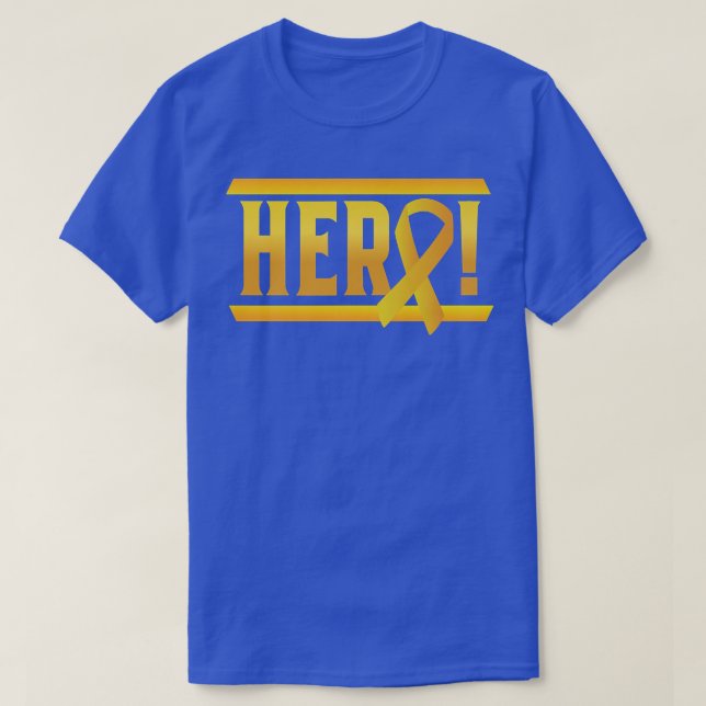 Hero! - Childhood Cancer Awareness with Ribbon510 T-Shirt (Design Front)