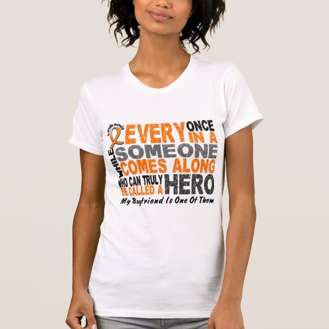 HERO COMES ALONG 1 Boyfriend LEUKEMIA T-Shirts (Front)