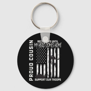 Hero Cousin Red Friday Military Support Troops Usa Key Ring