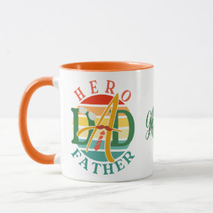 Hero Dad Fath Sunset Tie, Moustache & Sunglasses Mug