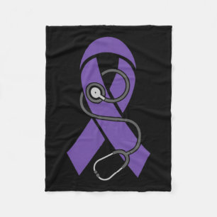 Hero Dad- Pancreatic Cancer Awareness Supporter Ri Fleece Blanket