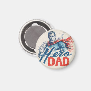 "Hero Dad" Superhero Illustration with Baby Bottle Magnet