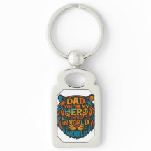 Hero Dad Tiger Typography Keychain