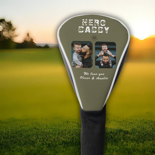 Hero Daddy Father`s Day 2 Photo Collage Golf Head Cover