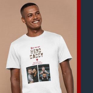 Hero Daddy Father`s Day 2 Photo Collage T-Shirt