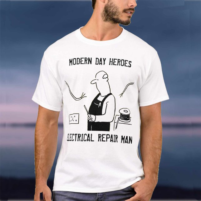 Hero Electrician. Electrical Repair Man T-Shirt (Creator Uploaded)