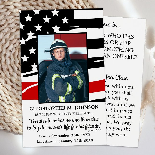 Hero Firefighter Memorial Prayer Card (Creator Uploaded)