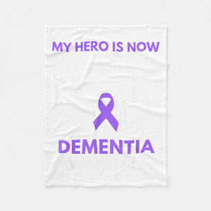 Hero is Angel Dementia Awareness Ribbon Support Fleece Blanket