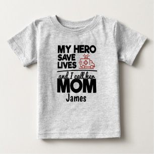 Hero Mum Personalised Ambulance Baby T-Shirt