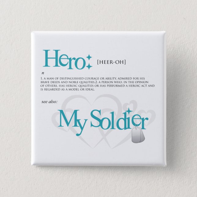 Hero: My Soldier 15 Cm Square Badge (Front)