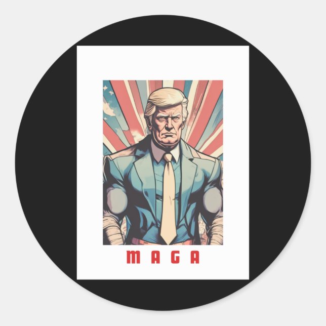 Hero Trump  Classic Round Sticker (Front)