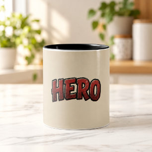 HERO   Vintage Comic Lettering Mug