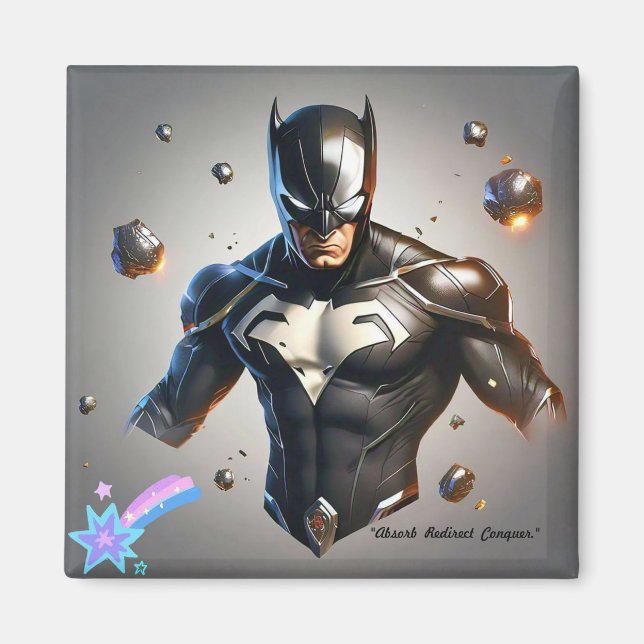 "Hero with Energy Harnessing Suit" Magnet (Front)