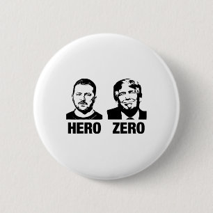 Hero Zelensky Zero Trump Stand With Ukraine Suppor 6 Cm Round Badge