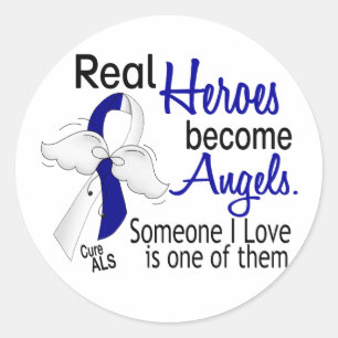 Heroes Become Angels ALS Classic Round Sticker