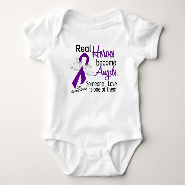Heroes Become Angels Alzheimer's Disease Baby Bodysuit (Front)