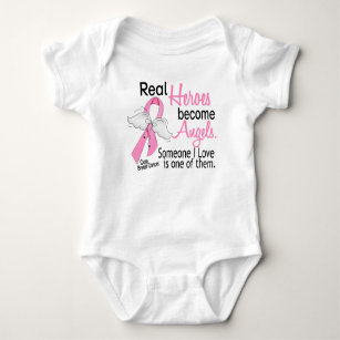 Heroes Become Angels Breast Cancer Baby Bodysuit