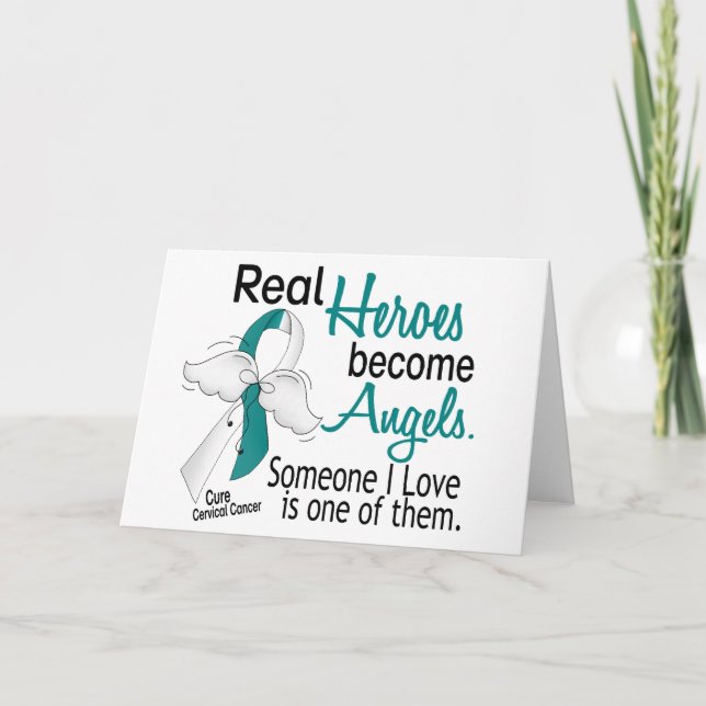 Heroes Become Angels Cervical Cancer Card (Front)