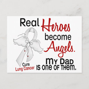 Heroes Become Angels Dad Lung Cancer Postcard