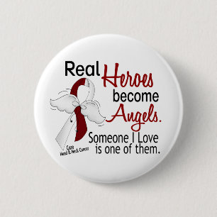 Heroes Become Angels Head And Neck Cancer 6 Cm Round Badge