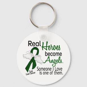 Heroes Become Angels Liver Cancer Key Ring