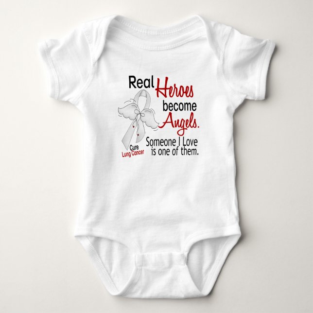 Heroes Become Angels Lung Cancer Baby Bodysuit (Front)