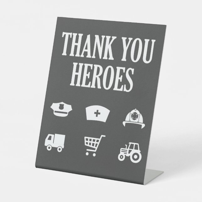 Heroes | Frontliners | Thank You Pedestal Sign (Front)