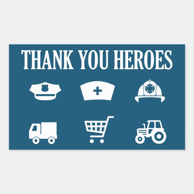 Heroes | Frontliners | Thank You Rectangular Sticker (Front)