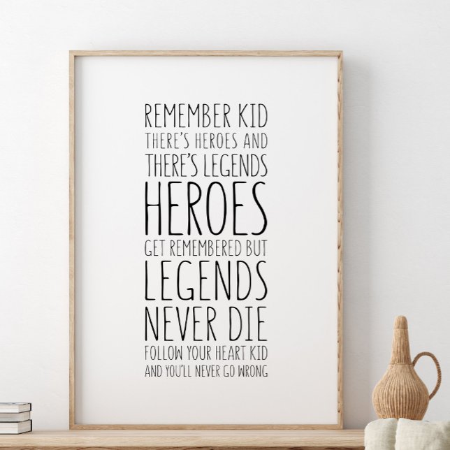 Heroes get remembered but Legends never die Poster (Creator Uploaded)