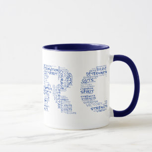 Heroes in the Fight Against Cancer (Blue Text) Mug