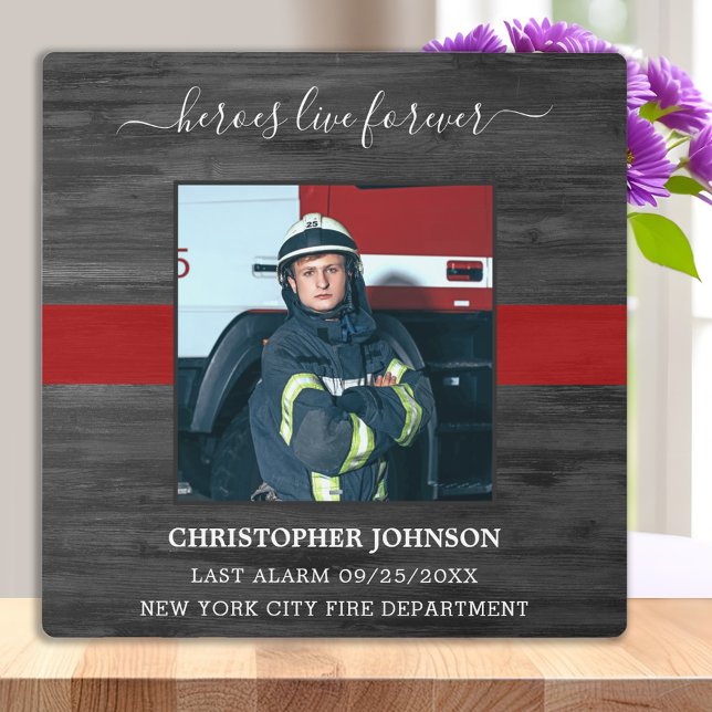 Heroes Live Forever Red Line Firefighter Memorial Plaque (Creator Uploaded)