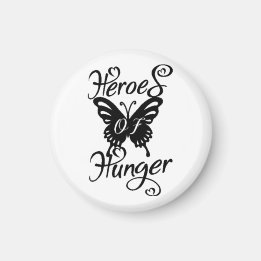 Heroes of Hunger Round Magnet Butterfly