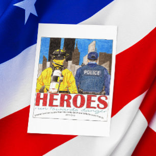 Heroes Run Towards Danger Inspirational Postcard