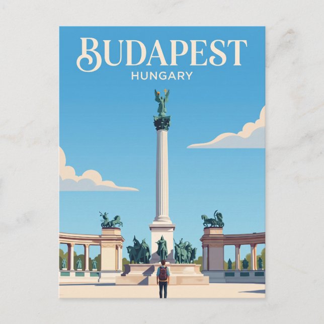 Heroes' Square Hungary Postcard (Front)